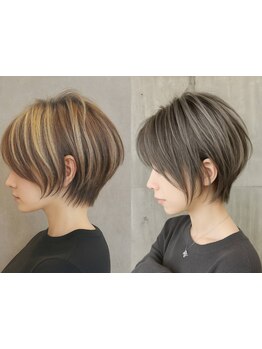 時間が経っても美しい。白髪を活かしたデザインカラーで、明るく柔らかい印象の大人スタイルに