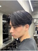 フェザーパーマニュアンスパーマメンズセンターパート襟足あり