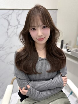 顔まわりレイヤー×ショコラブラウン