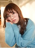◎韓国ヘアー顔周りレイヤーおくれ毛前髪ダブルカラー新潟/東区