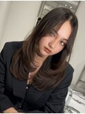韓国ヘアーハッシュカットレイヤーカットハイライトカラー