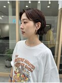 orange brown×permを活かしたミニボブ【mayu】【Ato.明石】
