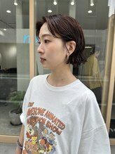 アト(Ato.) orange brown×permを活かしたミニボブ【mayu】【Ato.明石】
