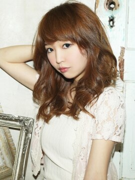 ヘアーワークスクリエイション ★　大人かわいいセミロング　★　巻き髪スタイル　★