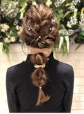 フェミニンで華やかな編み込みヘアセット！玉ねぎ風☆