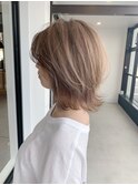 30代40代ハイライトバレイヤージュ透明感外国人風カラー