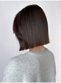 オリーブグレージュストレートボブ_グレージュカラー_ba422041