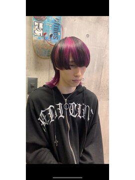 インク 渋谷(INK.) ピンクパープル　黒メッシュ