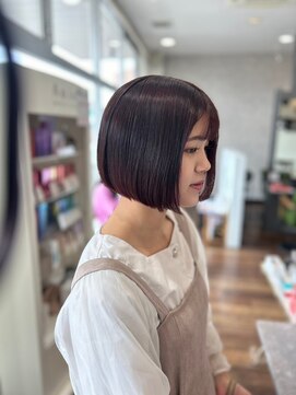 ヘアーワークス ボナ ウニクス店(HAIR WORKS bona) 大人かわいい前下がりショートボブ/小顔/サラ艶ケアカラー