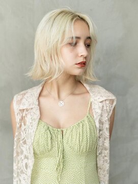 エースハバナ 渋谷(1 HAVANA) 大人かわいい／20代30代／バングカット/ホワイトブロンド