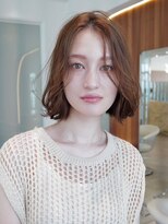 ケアリー 調布(Carelly)&nbsp;大人かわいい前髪セシルカットココアブラウンフリンジウェーブ