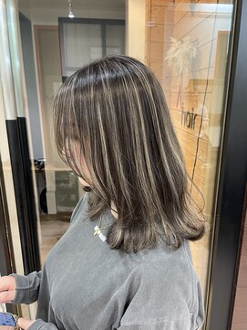 アップ(A+hair) ハイライトカラーケアブリーチ白髪ぼかし髪質改善白髪染めカラー