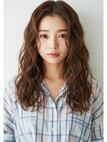 ライフイズ プレジャー 磐田中泉店(Life is… PLEASURE) #磐田 ふわふわパーマ×シナモンブラウン