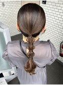 タイトポニー 編みおろし タイトヘア タイトアレンジ 参列ヘア