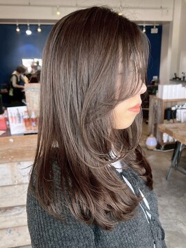 ミルシンク(1005mille cinq) セミロングレイヤー/レイヤーカット/ブラウンベージュ