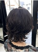 *ショートウルフパーマヘアネオウルフミディアムレイヤーパーマ