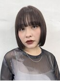 ボブ/ワイドバング/艶ブラウン