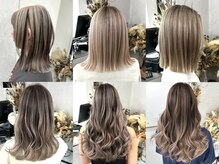 根本が伸びても気になりにくいナチュラルからギャルまで幅広いバレイヤージュ/ハイライトデザイン