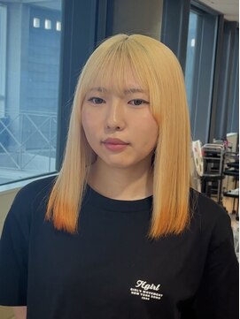 エンドカラー/裾カラー/抜きっぱなしブロンド/デザインカラー