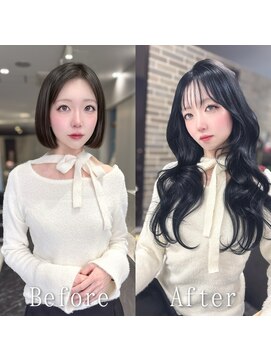 あるじゃんすー 梅田店 ブルーブラック#シールエクステ#ヨシンモリ#大人ガーリー#梅田