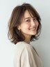 〈抜け感、透け感で人気♪ファーストグレイにも〉イルミナカラ―+カット