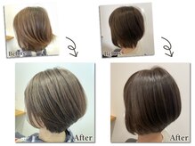 ハピア(HAIR Happia)の雰囲気(首元を見せる大人丸みショート♪横顔まで美しいシルエットに♪)