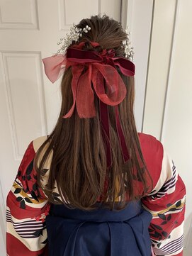 ネオリーブ チッタ 阿佐ヶ谷店(Neolive citta) 卒業式袴着付け☆ハーフアップリボンアレンジ