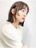 黒髪クラゲヘアーオリーブグレー小顔ココアベージュ