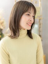 カバーヘアアンドスパ ブリス 浦和西口店(COVER HAIR & SPA bliss) シースルーバングカーキベージュ小顔ミディa浦和20代30代40代