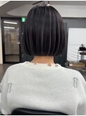 ハイライト白髪ぼかしダブルカラーインナーカラーショートボブ