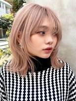 カノエ 宇部厚南店(canoe)&nbsp;ダブルカラーミルクティーベージュカラーケアブリーチ韓国ボブ