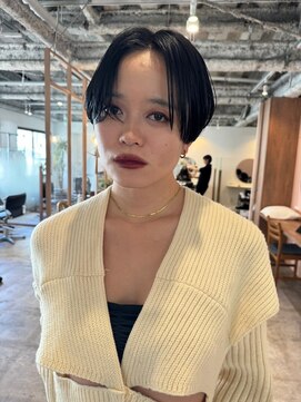 ホネン(honen) 薬院【honen】ショートボブウルフレイヤーイルミナ髪質改善