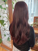 インビテーション(invitation)&nbsp;韓国風レイヤーカット、ボルドーカラー