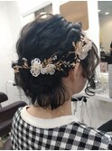 ショートボブ☆ハーフアップ風アレンジ