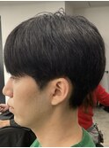 フェザーパーマ/グレーブルーカラー/刈り上げショートパンク