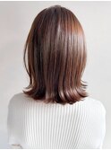 チェリーブラウン20代30代40代◎斜めバングデジタルパーマ