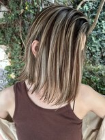 ディモアンド 表参道(Dimo&)&nbsp;xハイライト/イメチェン/ホワイトブロンド/外ハネボブ/美髪/