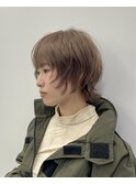 ピンクベージュ/アンブレラカラー/クールショート/前髪/木更津