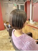 ドライでおさまるショートボブ/くびれショート/グレージュ