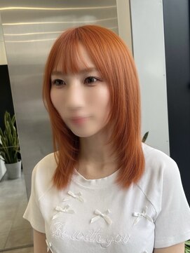 ゴウトゥデイシェアサロン 町田店(GO TODAY SHAiRE SALON) オレンジベージュ×ミディアムレイヤー【町田】