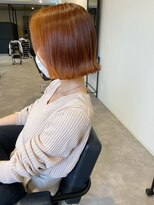 ナンバー(number+)&nbsp;20代30代大人可愛いエアリーボブオレンジ透明感