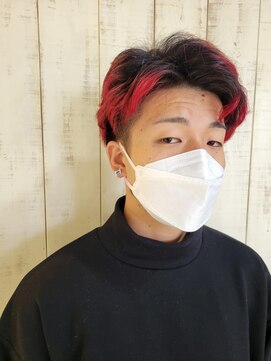 エスポワール 北習志野店(ESPOIR) ツーブロックマッシュ×パーマ×毛先ピンク