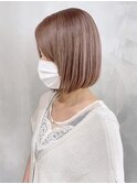 ミルクティーボブ_チェリーブラウンフェミニンロング_ba339374