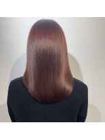 アンクル(ancre)&nbsp;艶髪×ミディアム×アプリコットブラウン×髪質改善【広島】