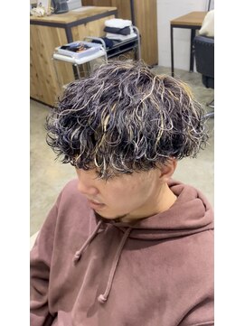 エルオム(EL.HOMME) 波巻きパーマ/ハイライト