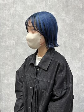 シールドヘアー 沖縄 新都心(C'LD Hair) 【 C’LD 】ロイヤルブルー/アンブレラカラー/ヘイリーボブ/ボブ