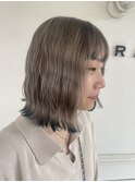 ターコイズブルー/裾カラー