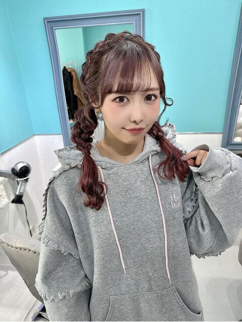 編みおろし ヘアメ ヘアセット ヘアアレンジ アイドルヘア