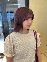 スニュウ(snuw)&nbsp;前髪カット/ワインレッドカラー/ピンクブラウン