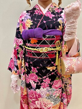 ヘアセットアップス(UP's) 成人式♪『振袖着付け+ヘアセット』華やかな着物を可愛く♪